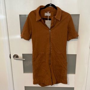 Everlane short-sleeve reddish-brown jumpsuit. Never worn!